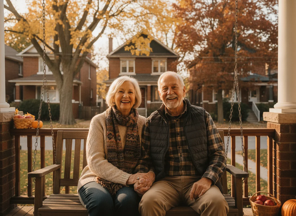 Senior couple enjoying time together at home