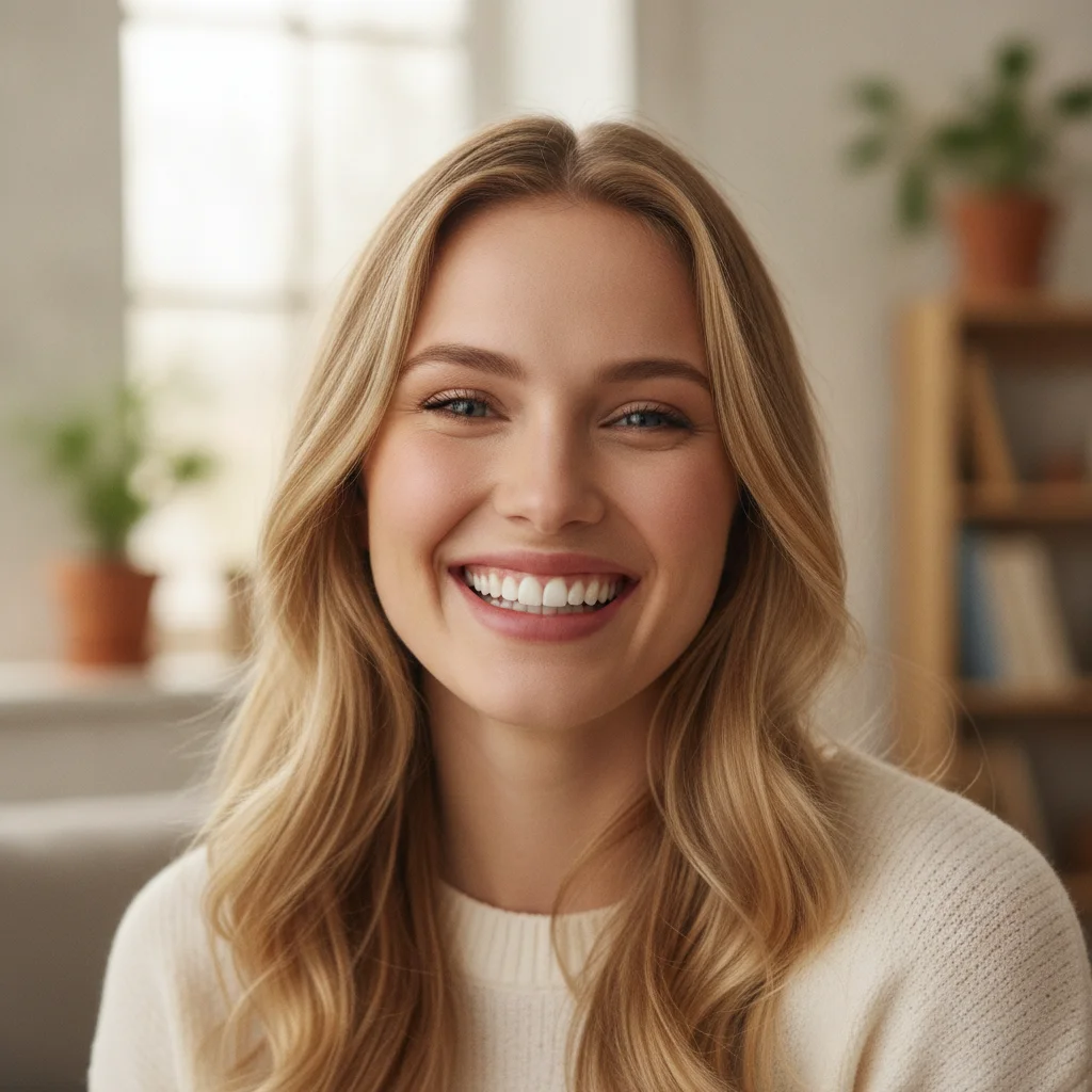 Woman smiling directly at the camera